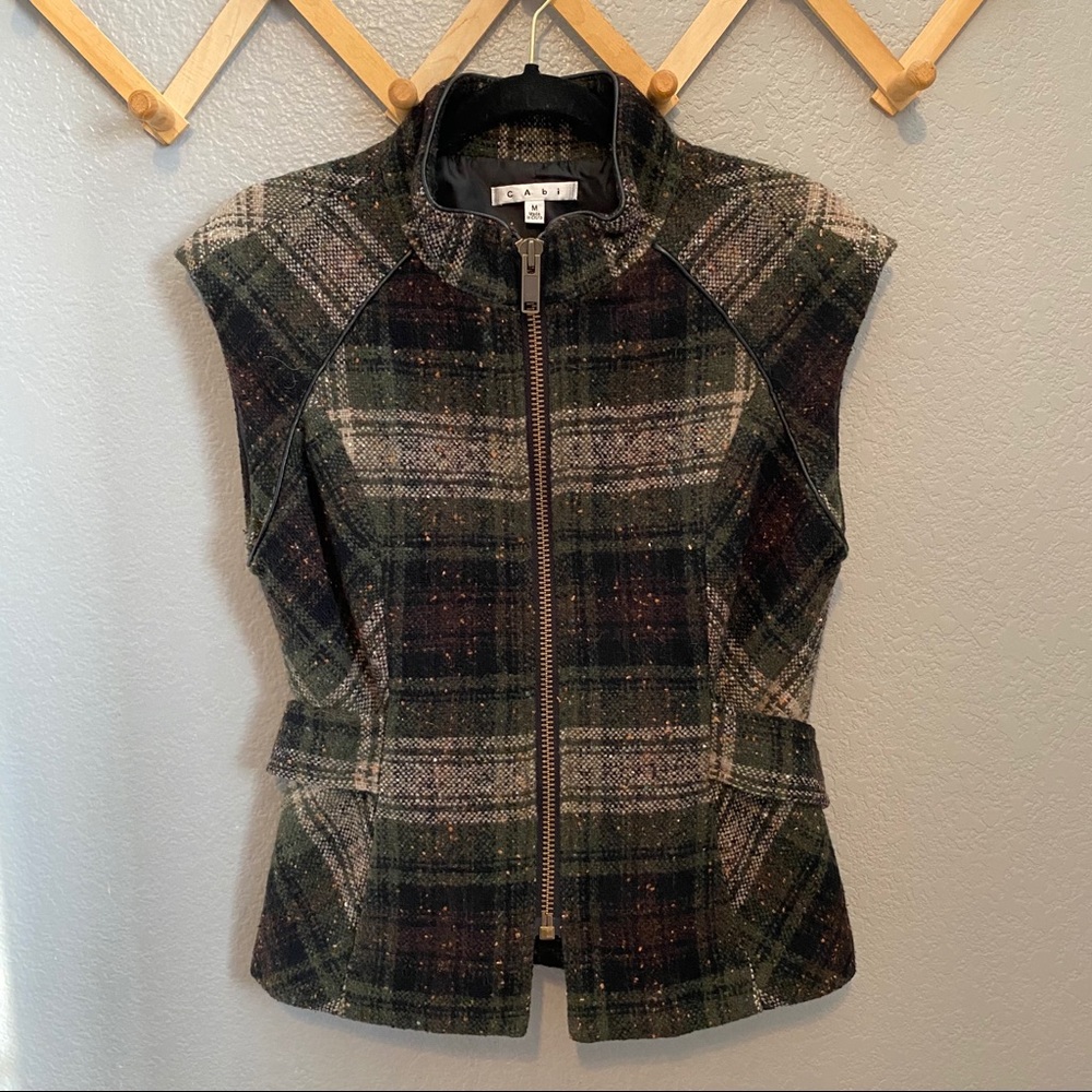 Cabi All Tied Up Wool Blend Plaid Vest